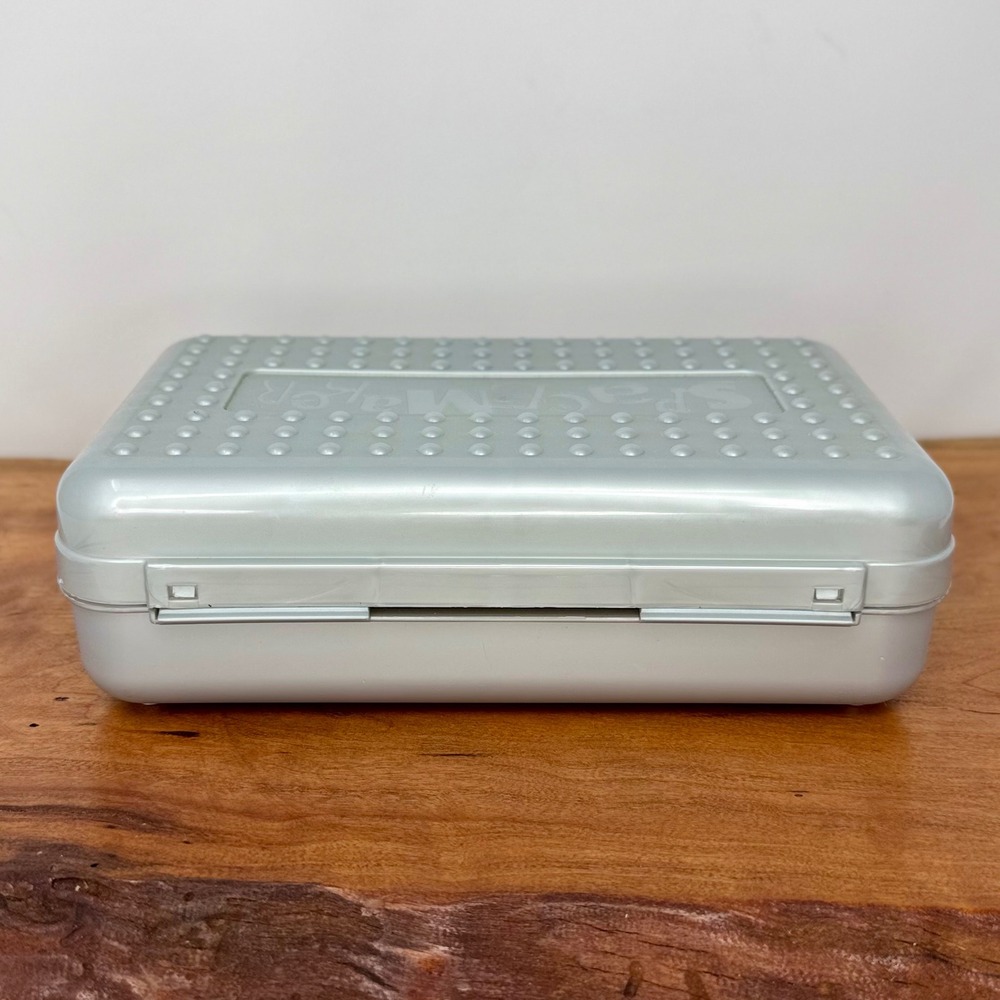 Vintage SpaceMaker Pencil Box Silver Metallic Office Products Retro Y2K - Picture 4 of 5